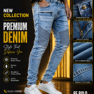 Biker Style Jeans Light blue