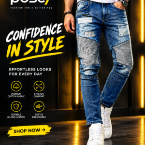 Biker Style Jeans Deep blue