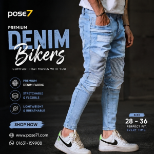 Biker Style Jeans Light blue