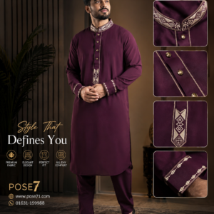 Pakistani-Style Kabli Set ( Deep-Maroon 01)