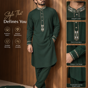 Pakistani-Style Kabli Set ( Olive Green 01)