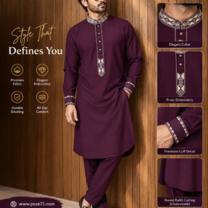 Pakistani-Style Kabli Set ( Deep-Maroon 01)