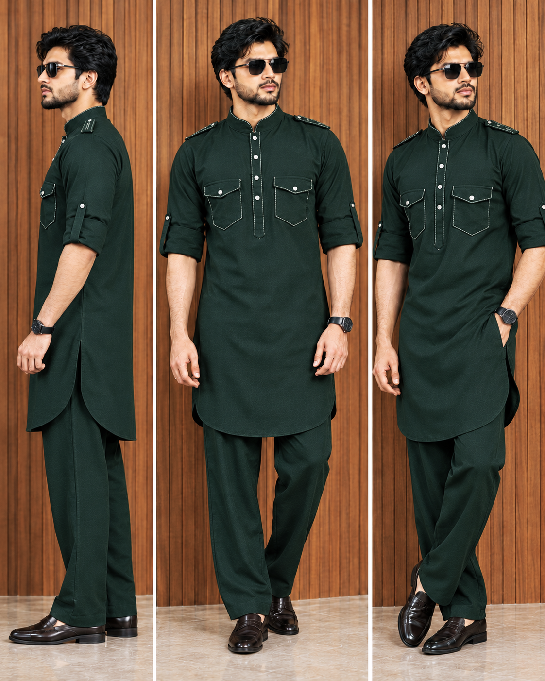 Trending kurta pajama( Olive Green 13) - Image 2