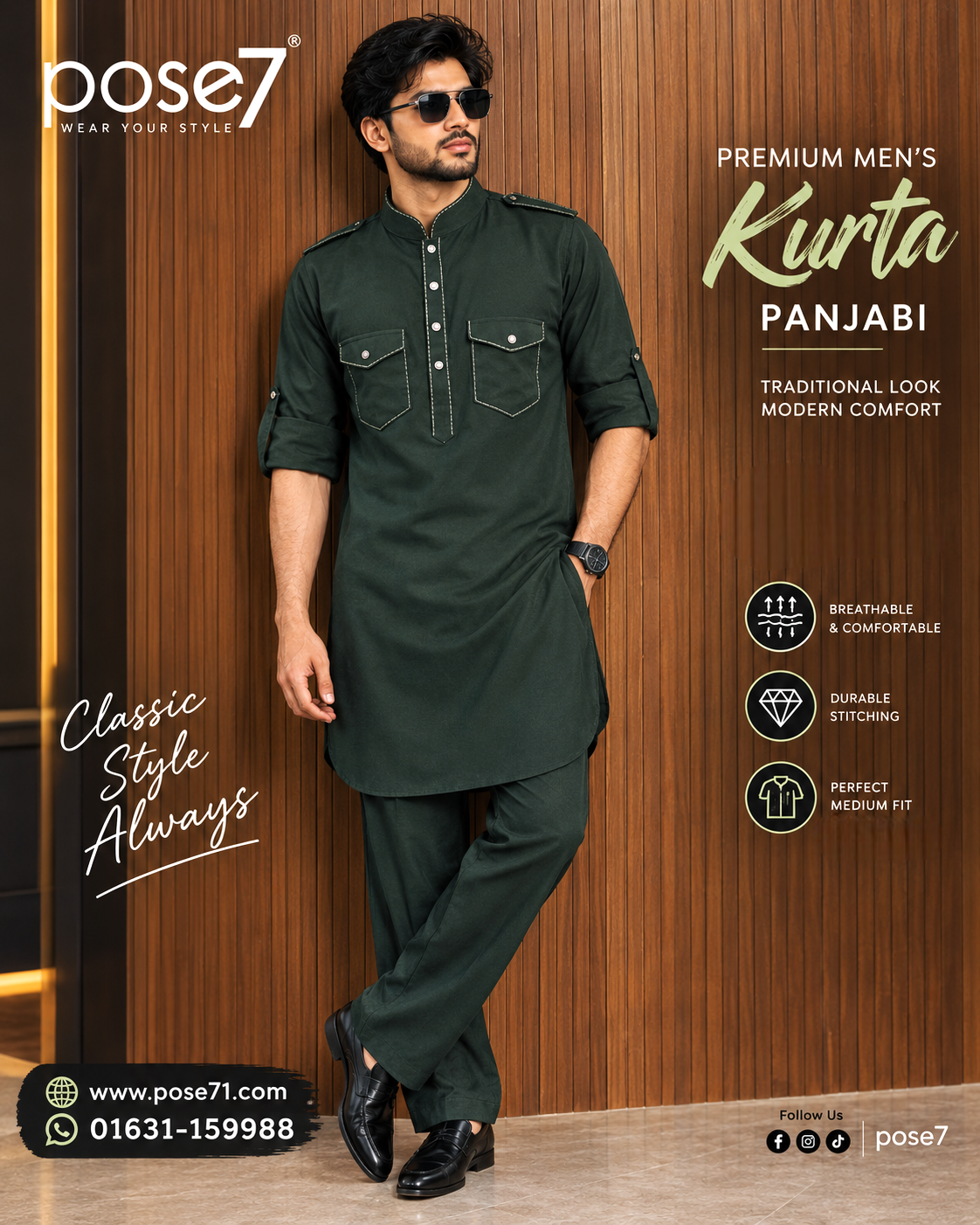 Trending kurta pajama( Olive Green 13)