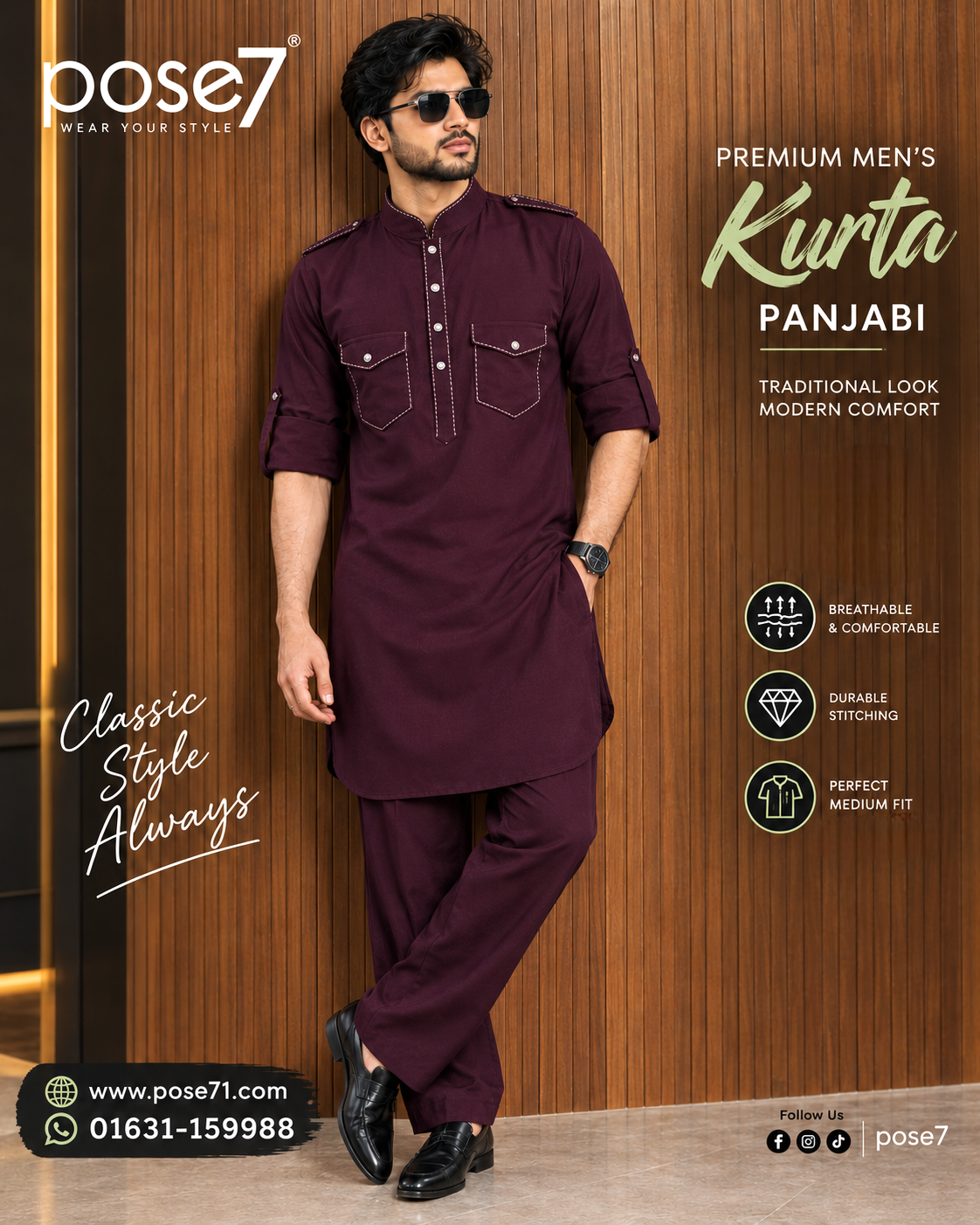 Trending kurta pajama ( Deep-Maroon 12)